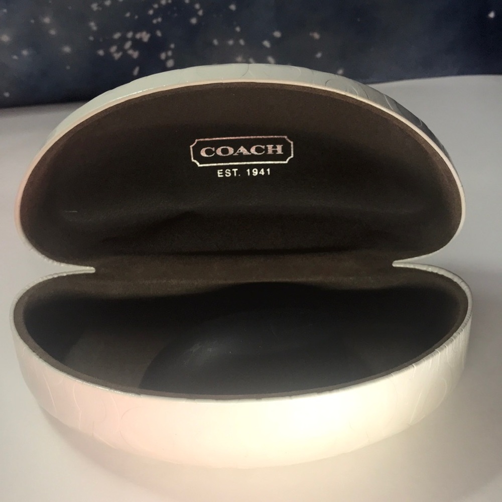 White coach sunglasses case